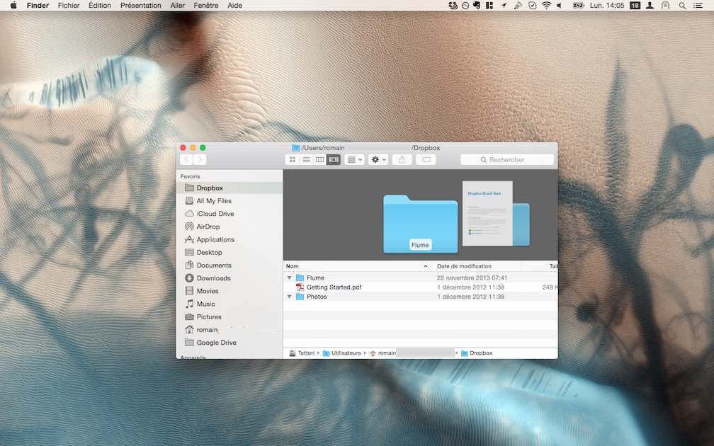 Le dossier partagé Dropbox