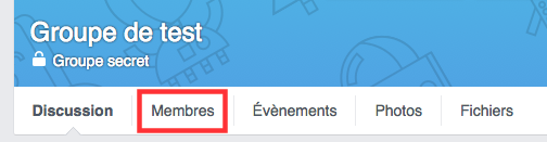 Facebook groupes onglet Membres