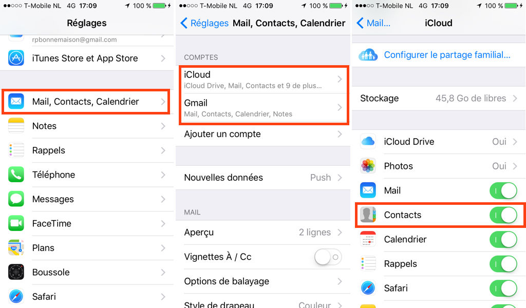 Desynchroniser les contacts iPhone