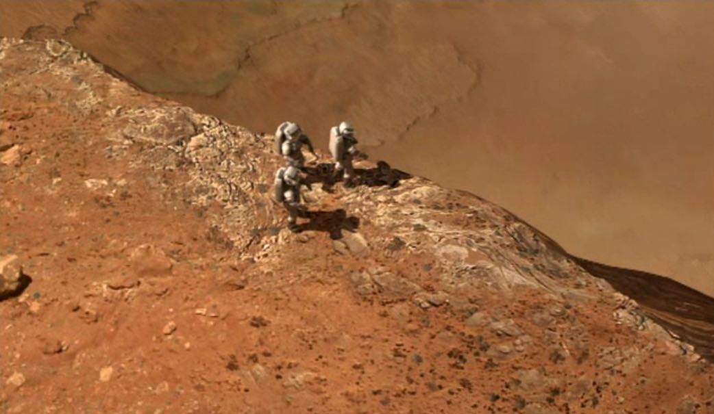 Vue d'artiste d'astronautes sur Mars